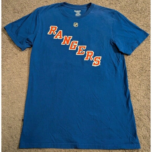 Reebok New York Rangers Henrik Lundqvist Blue T-Shirt Jersey Men's Medium - Picture 1 of 6